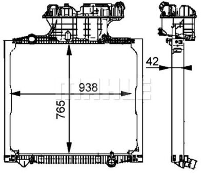 RADIATOR OEM TG 2 AANSLUITINGEN NA 30/2019